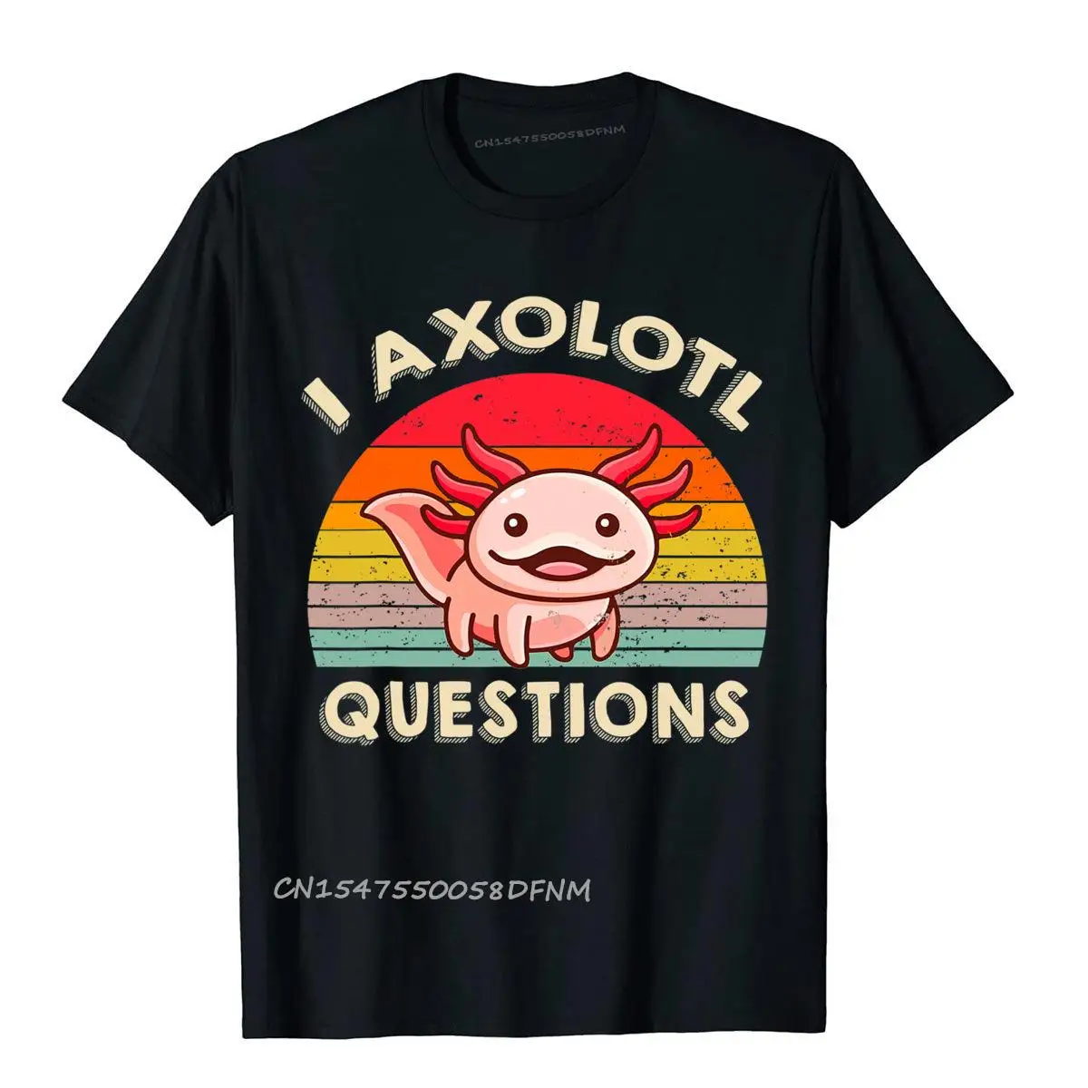 

Приталенные мужские топы, футболки I Axolotl, оригинальная Винтажная футболка в стиле ретро с вопросами, Модная хлопковая футболка премиум-клас...