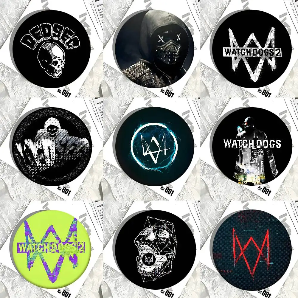 Watch Dogs Spielabzeichen, rundes Abzeichen, Weißblech, Münzbrosche, Kleidung, Rucksack, Zubehör, Anstecknadel