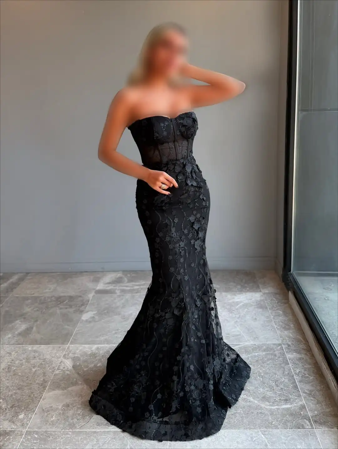 ชุดราตรีทรงเมอร์เมดแบบใหม่ ดีไซน์เซ็กซี่ สายเดี่ยว ปักลายดอกไม้ 3 มิติ ดีไซน์ซีทรู โครงกระดูกปลา แฟชั่นสำหรับงานพรอมหรืองานเลี้ยงอย่างเป็นทางการ