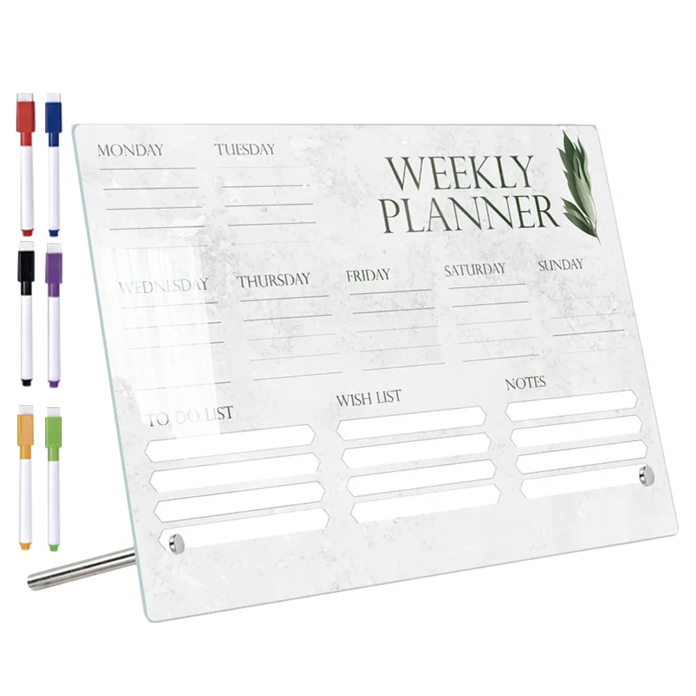 1 مجموعة النبات نمط السبورة مجموعة أقلام الاكريليك مذكرة مجلس متعدد الوظائف المنزل مكتب سطح المكتب الديكور الاكريليك مذكرة المجلس #2