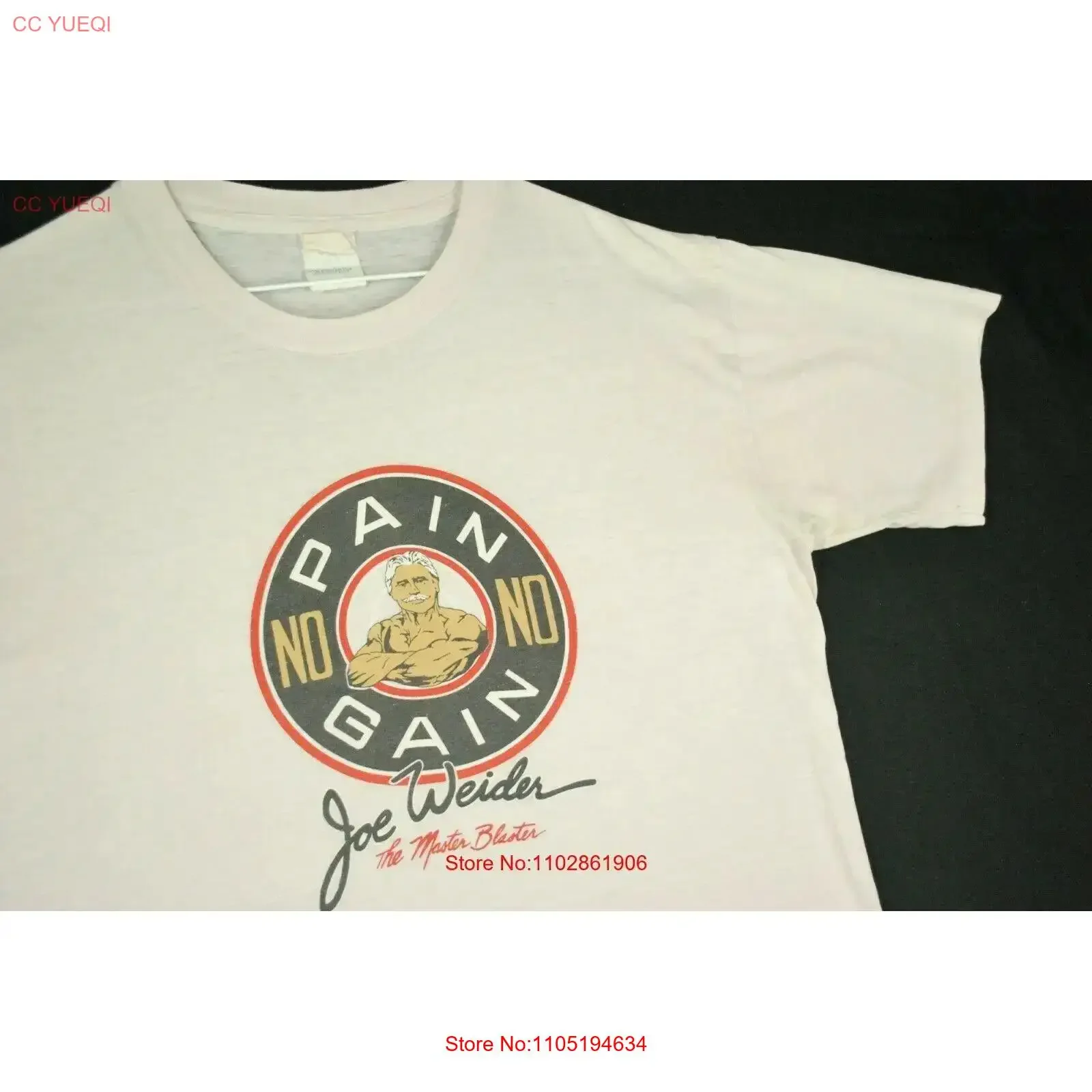 Винтажная футболка 80-х 90-х Joe Weider No Pain Gain Master Blaster Body Builder M, винтажная стираная дизайнерская одежда, уличная одежда