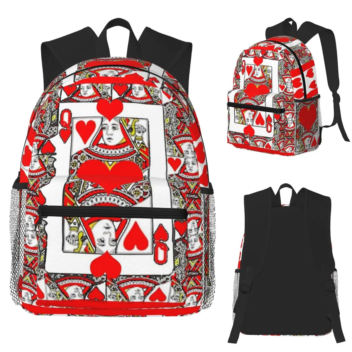 

Студенческий рюкзак Queen Of Hearts, школьная сумка, походный дорожный рюкзак для мальчиков и девочек, сумка для книг, сумки на плечо