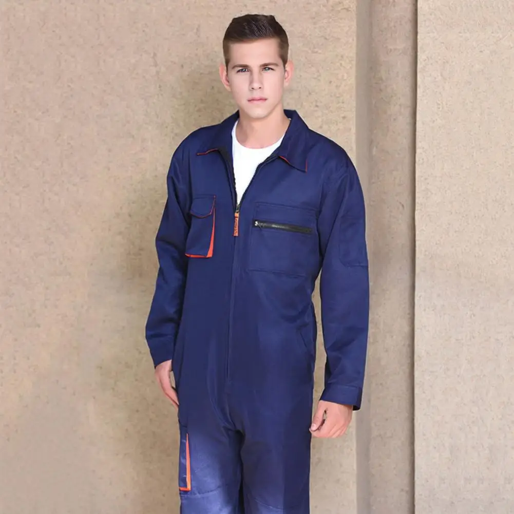 Work Clothes Stain-resistant Zipper Work Jumpsuit for Men Women Coveralls with Pockets Plus Size Welding Suit for Car Repair