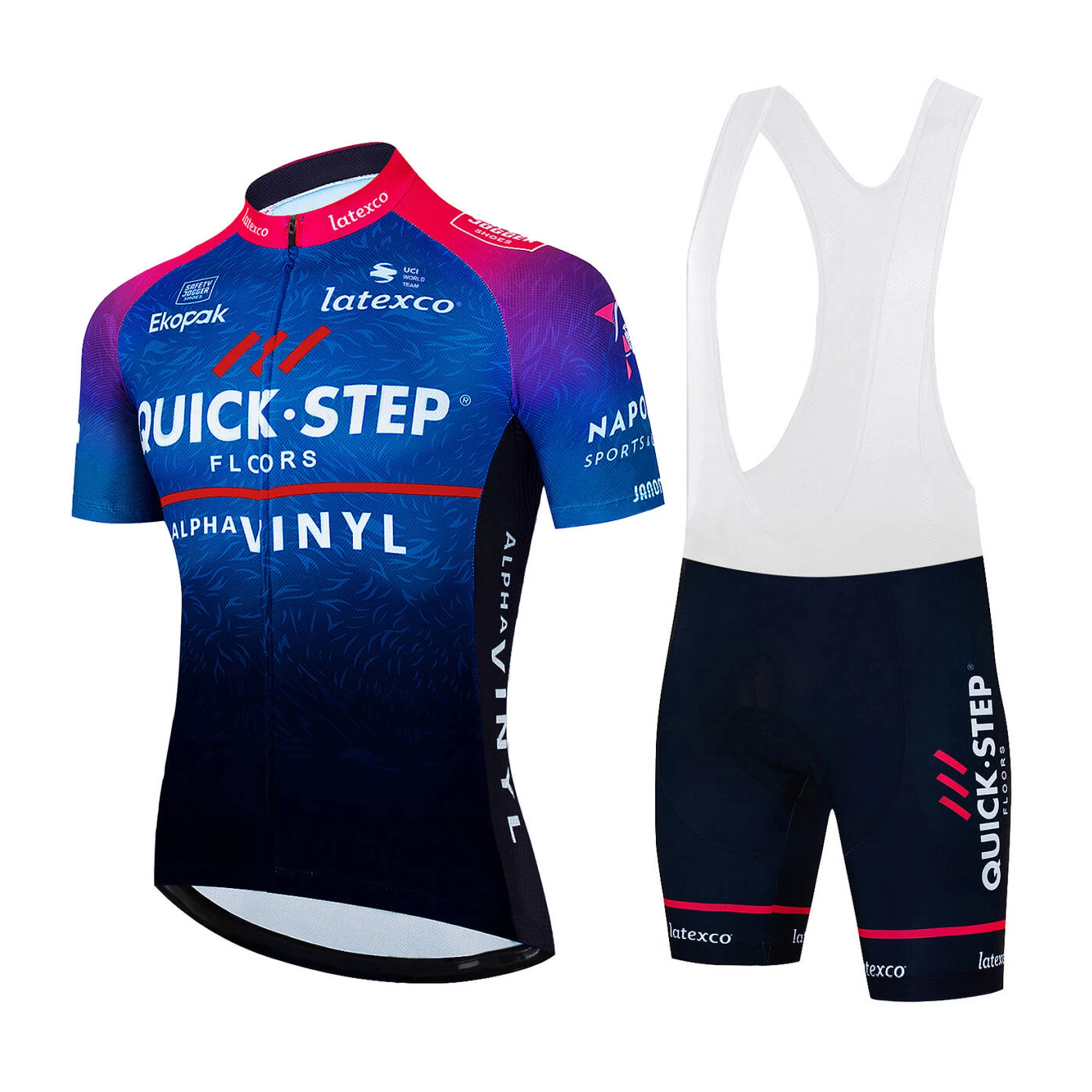 AliExpress NONE QUICK STEP Men's Cycling Jersey Summer Short Sleeve Suit Set Professional Cycling Team Short Sleeve Jersey And Sponge Bib Shorts