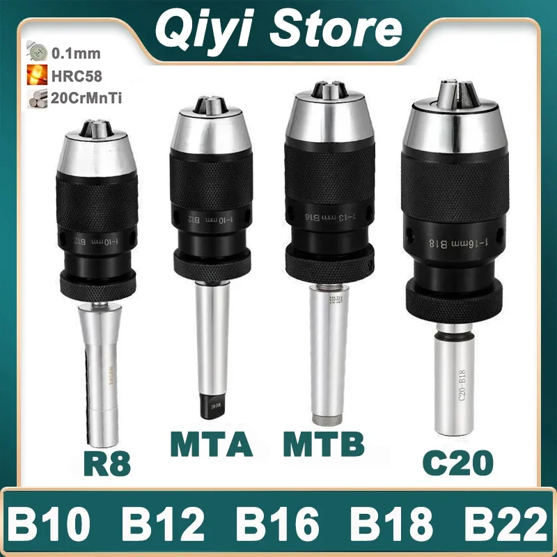 MT2 MT3 MT4 MT5 R8 C10 C12 C16 C20 B10 B12 B16 B18 B22 Morse Drill Chuck Lathe CNC drill machine self-tightening drill chuck