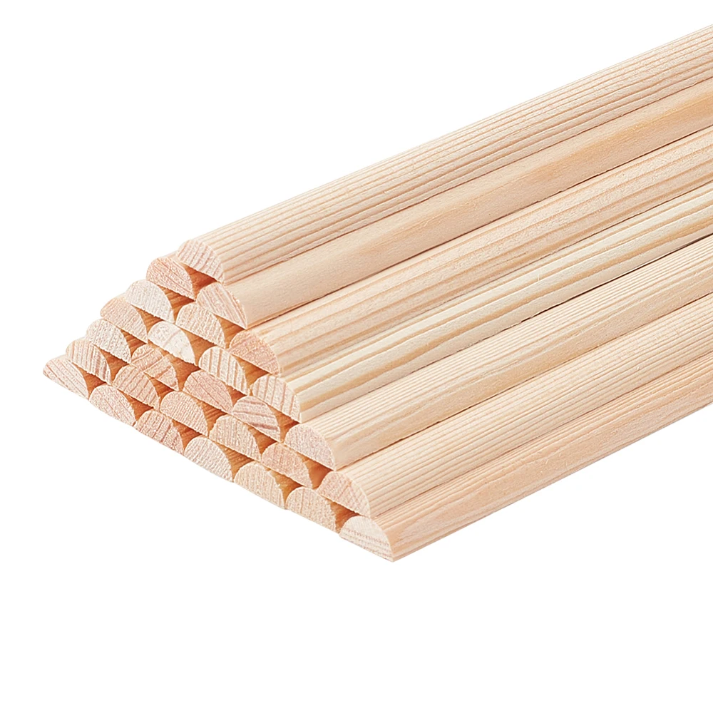 

Wood Craft Sticks Half Round Dowel Rod for Braiding Tapestry Arch Navajo White 25x0.7x0.35cm