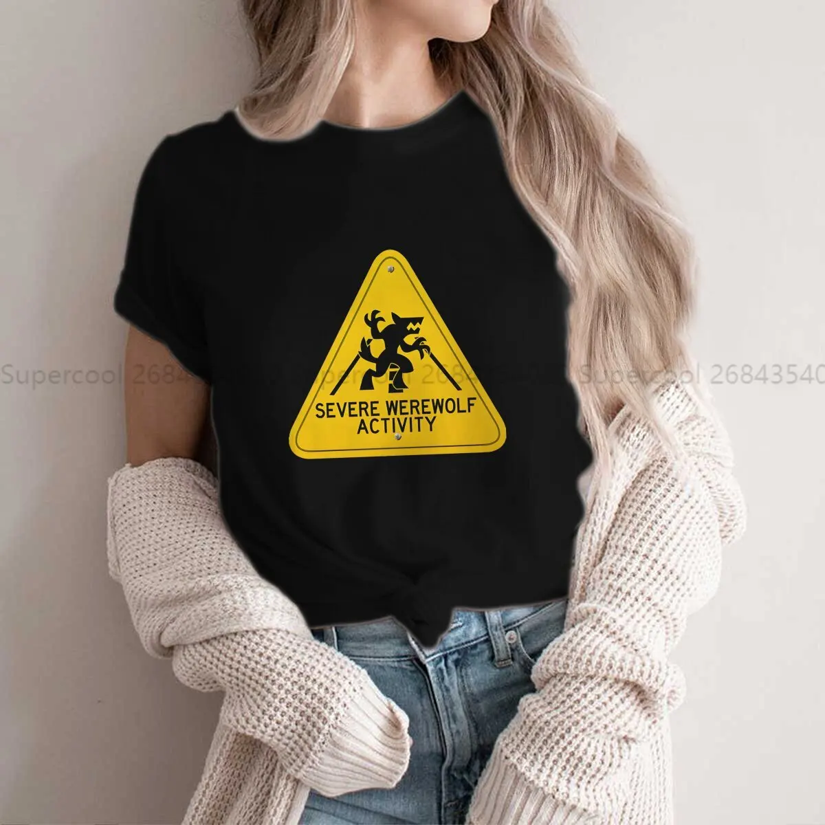 Severe Hipster Polyester TShirts Werewolf Wolfman Female Harajuku Streetwear T Shirt O Neck