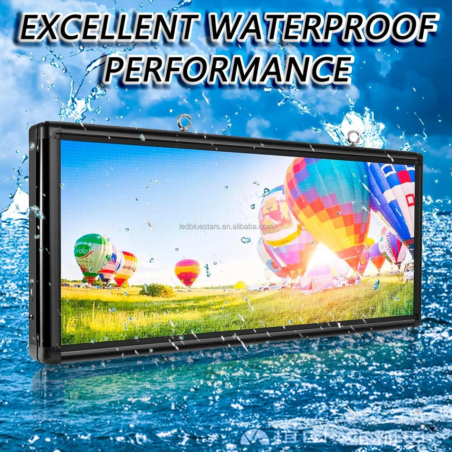 US 110V P10/P5/P6 Light Emitting Diode Display Panel Signage Restaurant Store IP65 Shopping Center Programmable Mobile