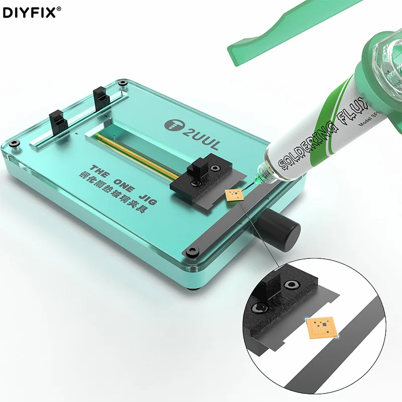 2UUL The One Jig Tempered Glass Motherboard Fixture PCB Board CPU Chip IC iPhone Android Universal Fixing Repair Tool