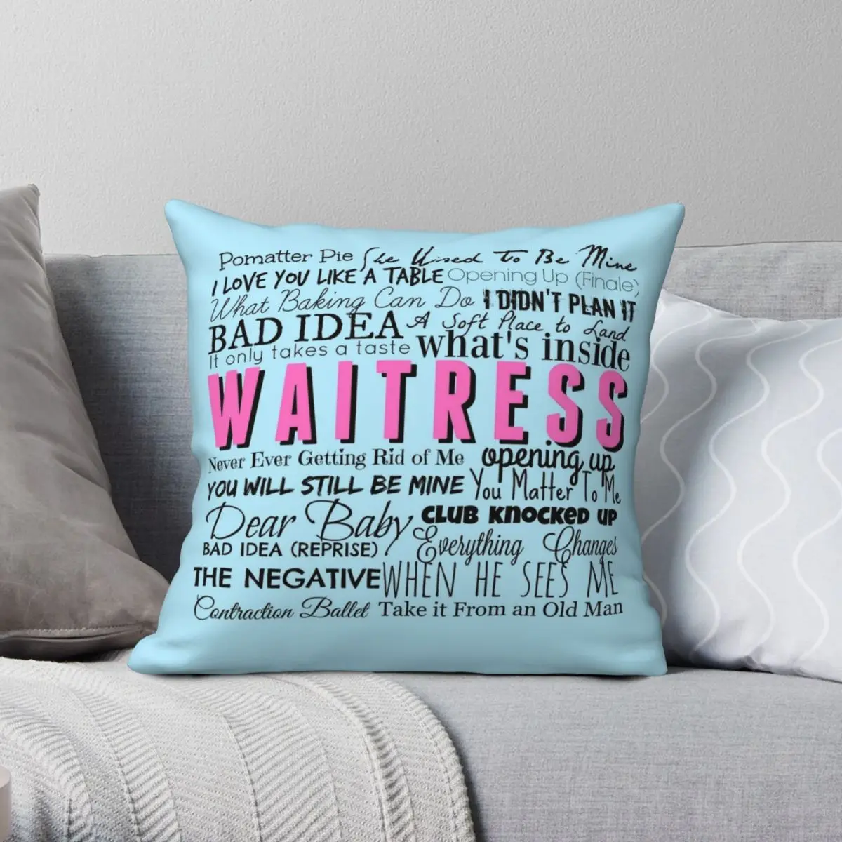 

Waitress Musical Cast Recording Square Pillowcase Polyester Linen Velvet Creative Zip Decor Pillow Case Room Cushion Cover