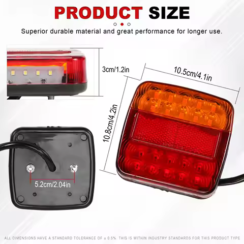1/2Pcs Rear Tail Lights Brake Stop Car Truck LED Rear 12V Lights Rear Lamp Waterproof Tailight Warning Parts for Trailer Caravan