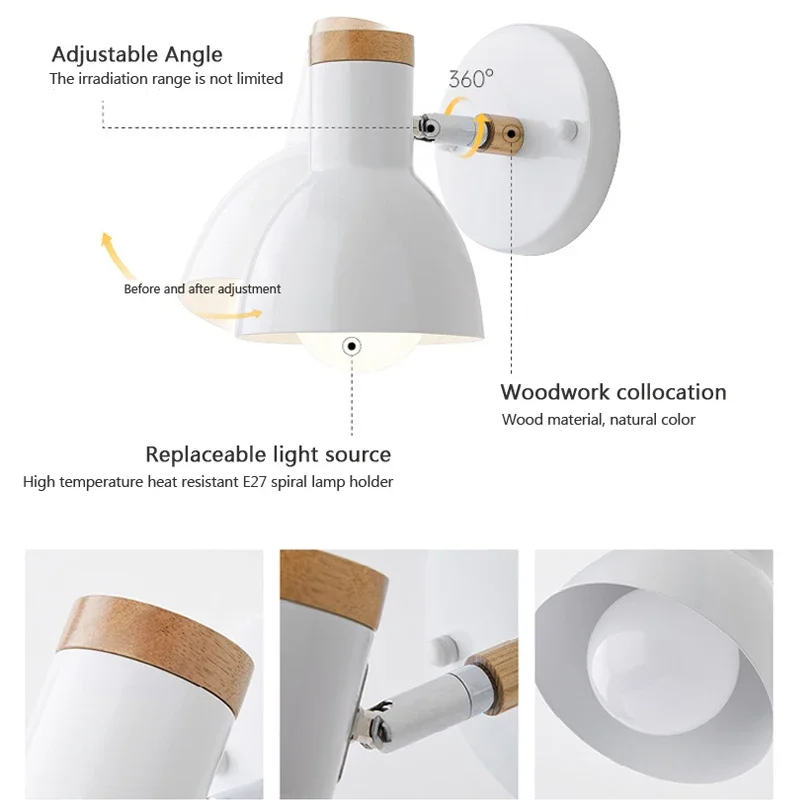 Imagem -05 - Lâmpada de Parede Minimalista Nórdica Lâmpada Moderna Criativa Quarto e Sala de Estar Iluminação Doméstica Pequena Luz Noturna