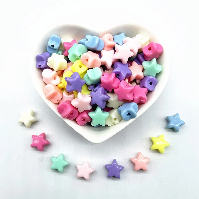 NEW 30pcs12mm Colourful Faceted Five-pointed Star Acrylic Loose Spacer Beads for Jewelry Making DIY Accessories