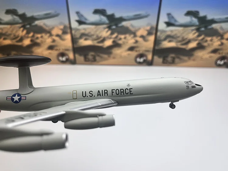 1/200 Schaal E3 Vliegtuig Diecast Afgewerkt Statisch Vliegtuig Model E-3 Sentry AWACS Vroege Waarschuwingsvliegtuigen Metalen Speelgoed Collectie Gift