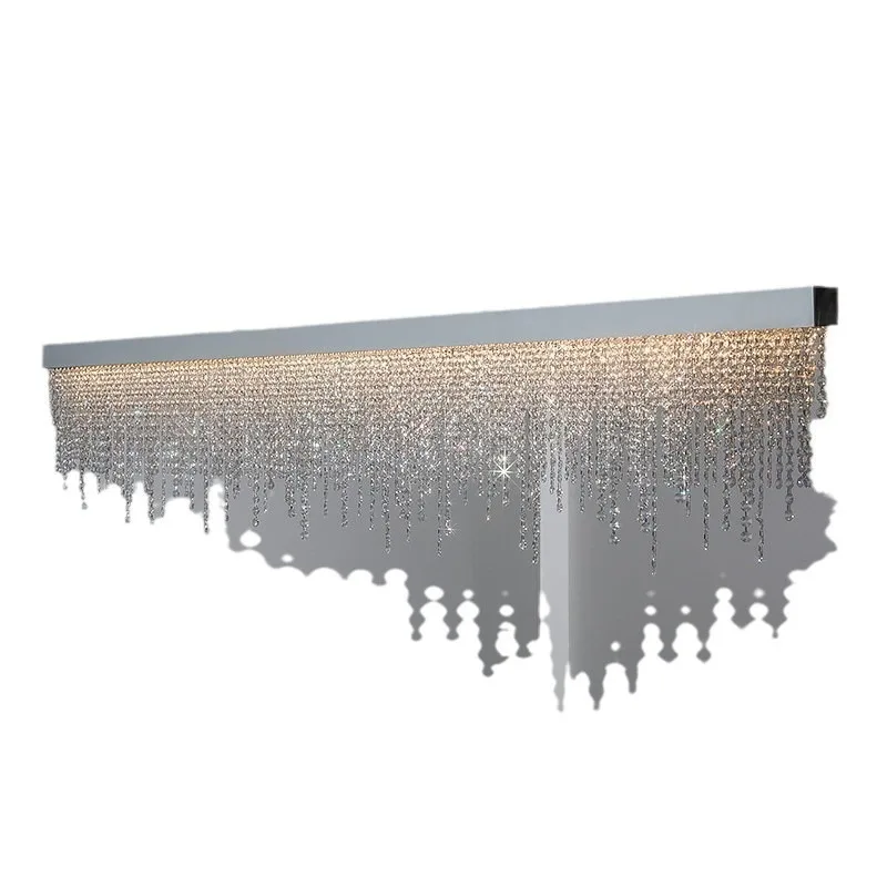 Italian light luxury simple K9 crystal lamp stainless steel rectangular modern design artistic high-end lamps