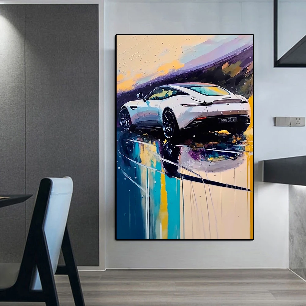 

Aston Martin DB11 Racing Graffiti Canvas Painting Abstract Luxury Sports Car Poster And Print Supercar Wall Art Room Home Decor