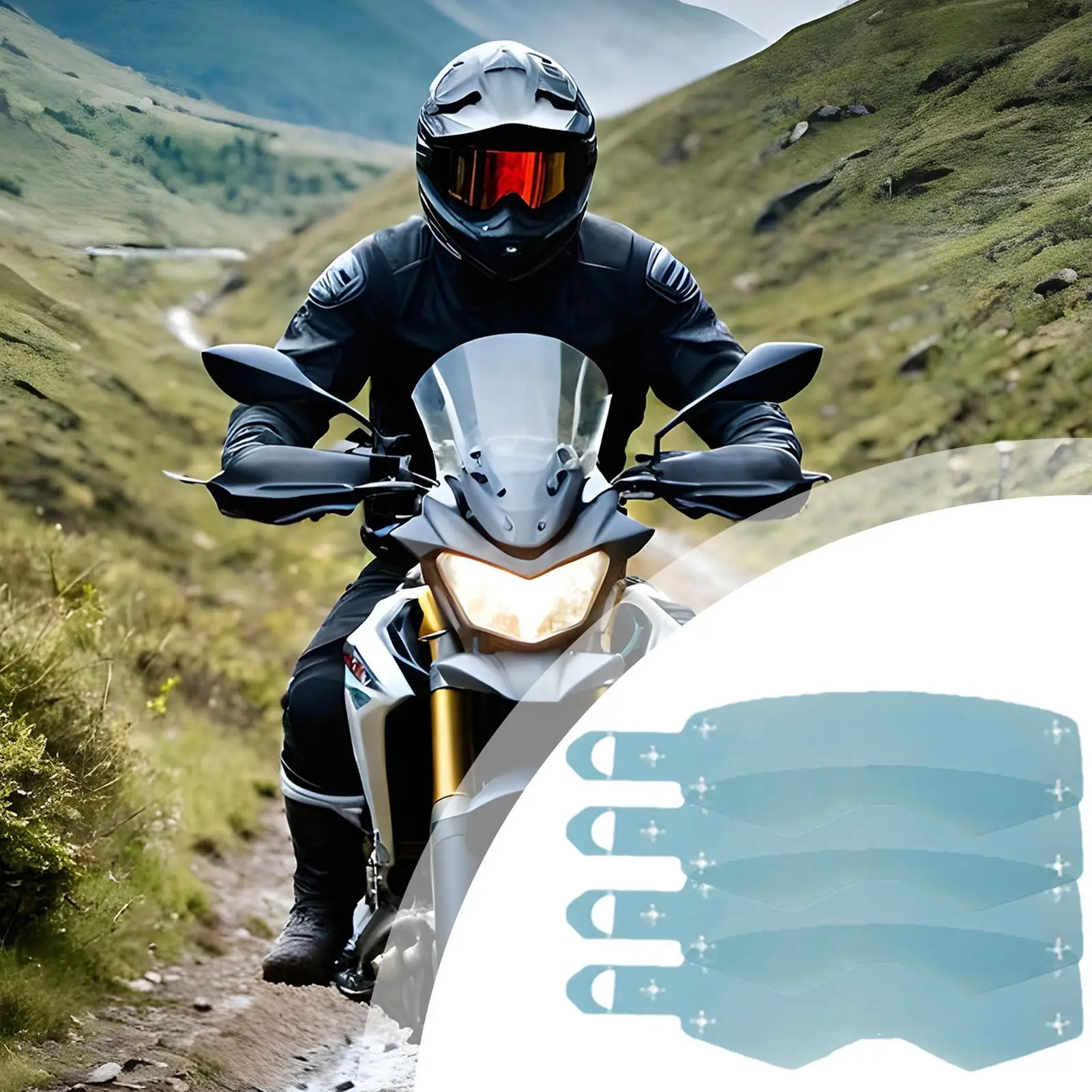 Rubber Film Tear-Off for Goggless Outdoor Sport Sunglasses Motorbike Goggles Len Protective Screen High Visual Performance ﻿