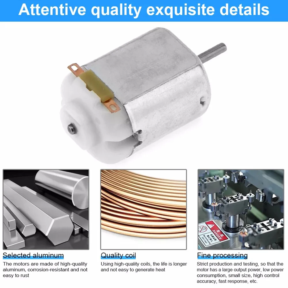 High-Speed 130 DC Motor 1-6V 2000-12000 RPM 2mm Shaft For DIY Projects For Model Cars Airplanes Propellers Small DC Motor