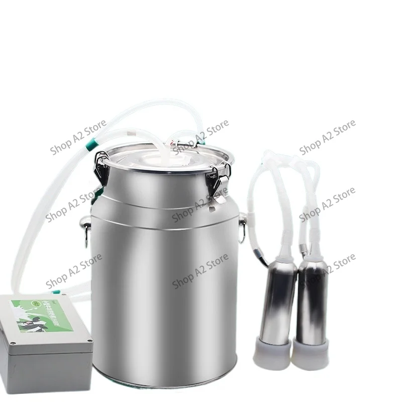 Milking Machine Automatic Pulse Milking Farm Cow Goat Sheep Vacuum Pump Bucket Farm Breeding Equipment Intensity Adjustment 220V