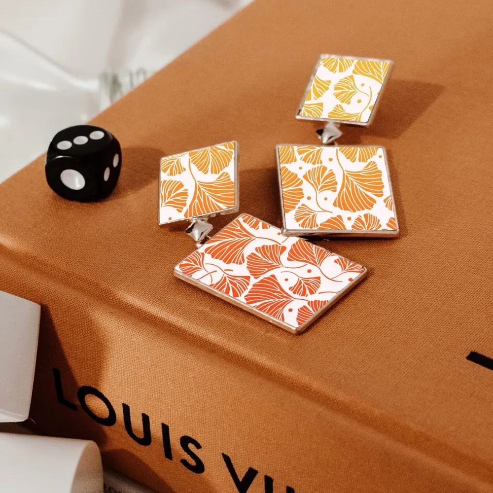 4x5 Inch Clay Stencils Ginkgo Biloba Non-Adhesive Stencil Silk Screen Printing Stencils Leaf Pattern Reusable Mesh Transfer