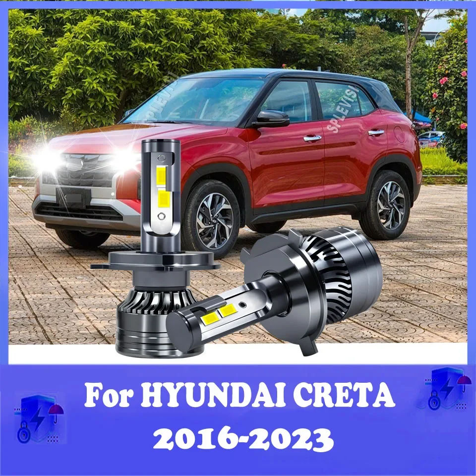 superior nighttime visibility H4 9003 high-low beam headlights For HYUNDAI CRETA 2016 2017 2018 2019 2020 2021 2022 2023