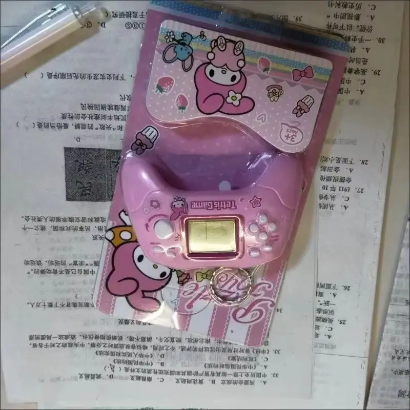 

Sanrio New HelloKitty My Melody Kawaii Anime Cartoon Tetris Game Console Nostalgia Handle Type Retro Fashion Gifts for Girls