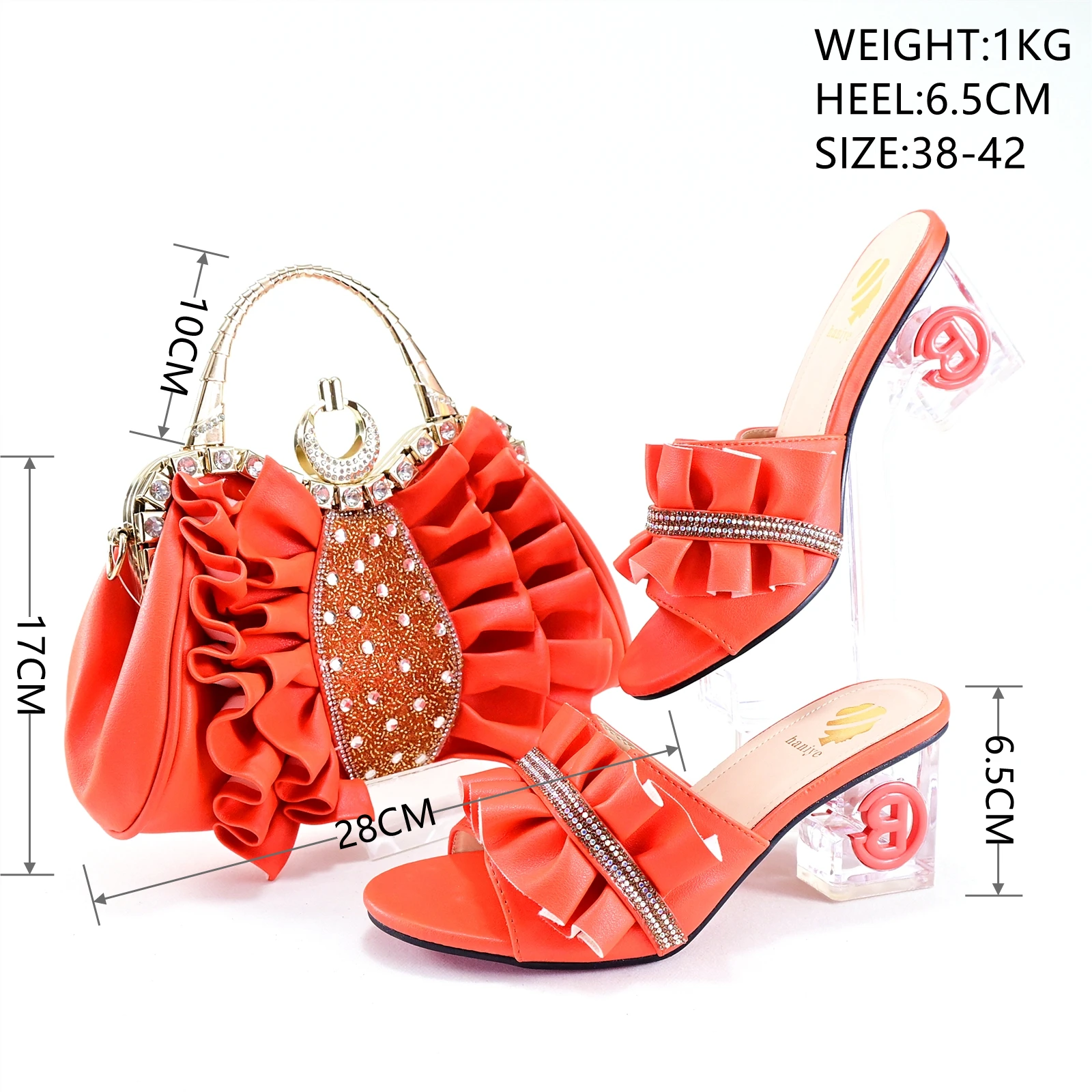 Doershow  Charming Shoes And Bag Matching Set With black Hot Selling Women Italian Shoes And Bag Set For Party Wedding! HRT1-44