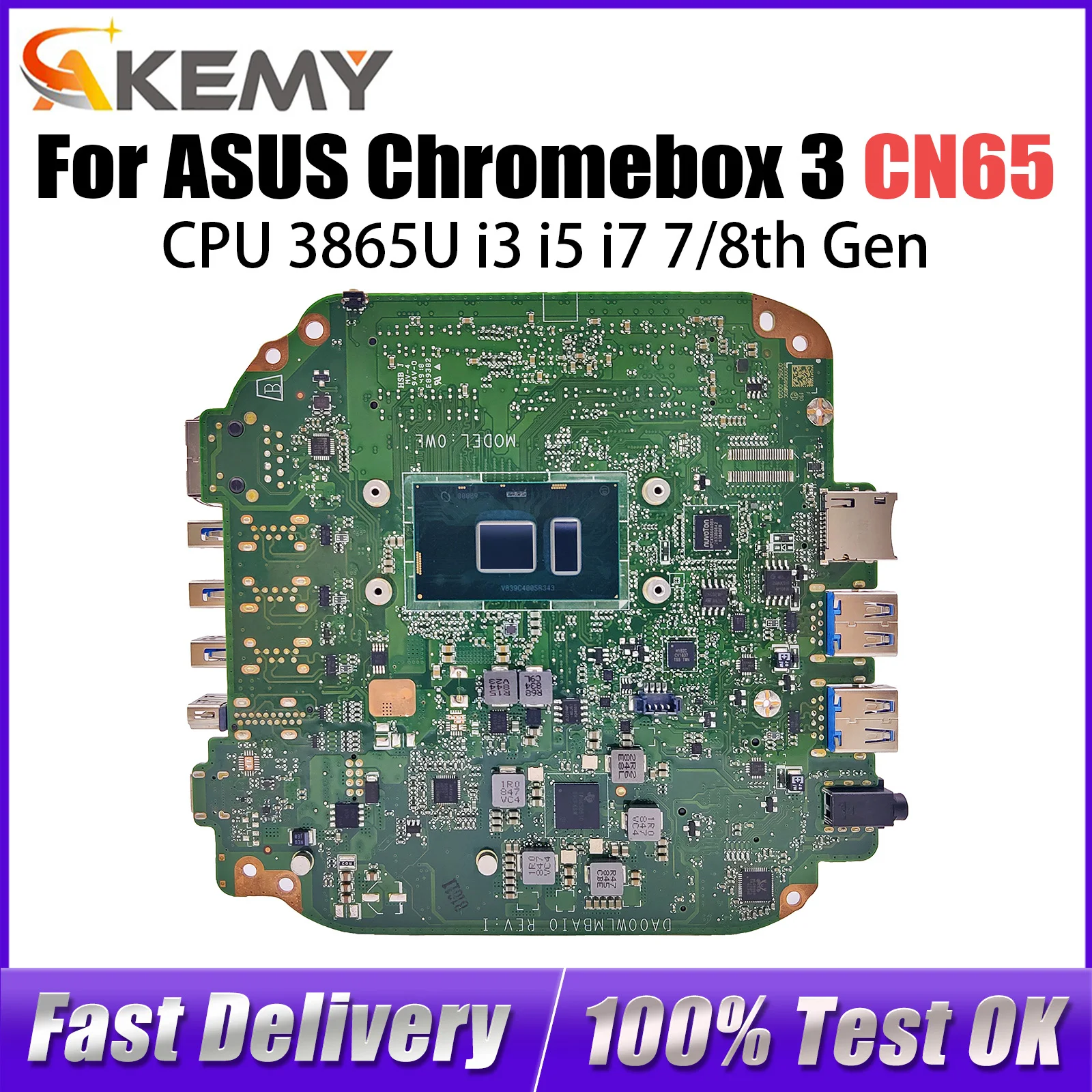 

CN65 Mainboard For ASUS ASUS Chromebox 3 CN65 CN65H Laptop Motherboard with i3-7100U i7-8550U CPU