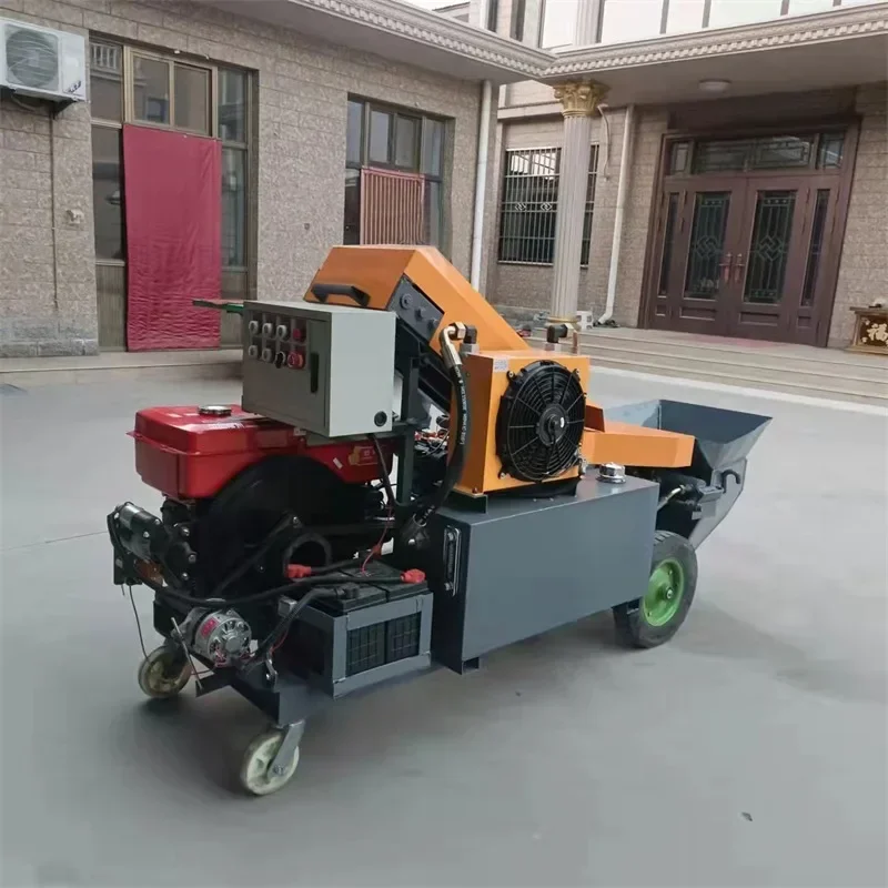 Hot Sale Diesel Motor Concrete Pump Machine Heavy Equipment Concrete Pump Portable Trailer Cement Mounted Concrete Mixer Pump