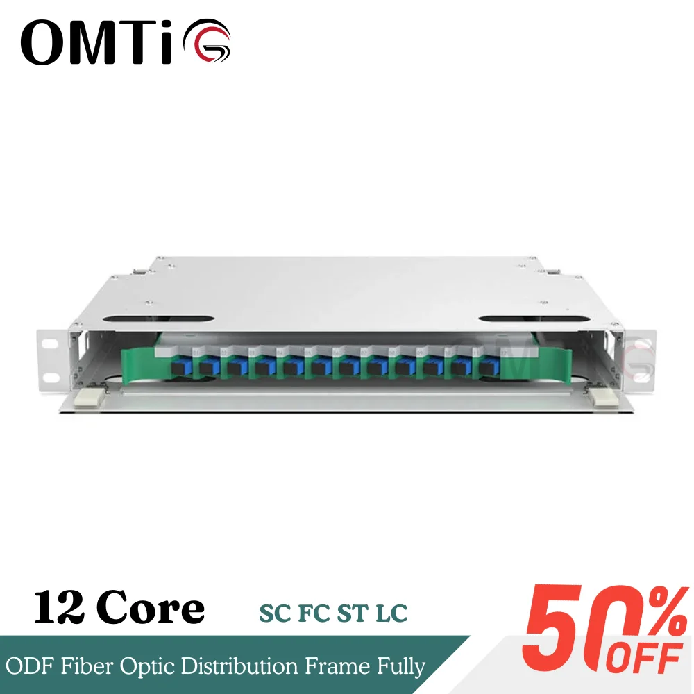 

FTTH 12 Core ODF Fiber Optic Distribution Frame Fully Loaded With Telecom Grade SC FC ST LC Adapter Cabinet, Not Include Pigtail