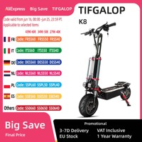 Tifgalop K8 Electric Scooter 6000W Dual Motor 60V40Ah Battery E-Scooter 12 Inch Off-Road Tire Seat Electric Foldable Scooters