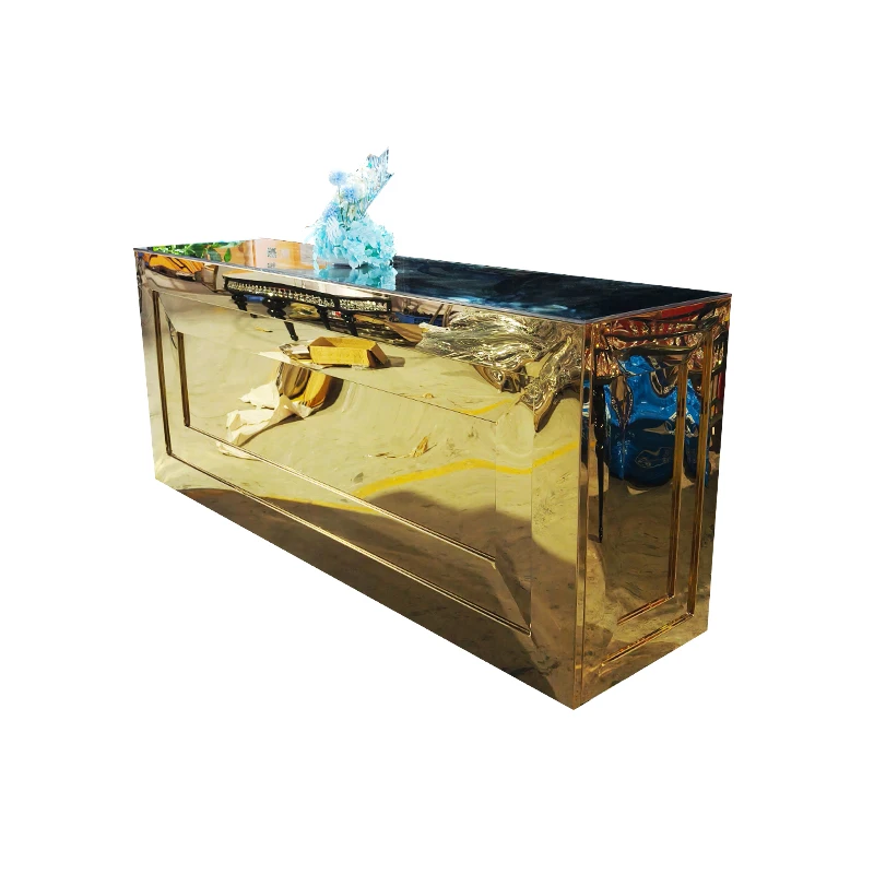 New Wheeled Event Wedding bar Stainless Steel Glass Counter top bar Counter Table