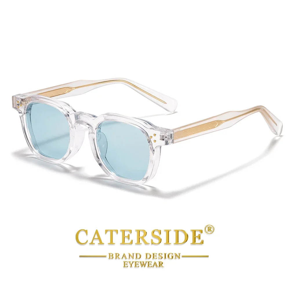 CATERSIDE Neue Modische Herren-Sonnenbrille Quadratisches Design mit Personalisierten Bügelspitzen Sonnenbrillen für Damen Reise Party Festival Geschenk