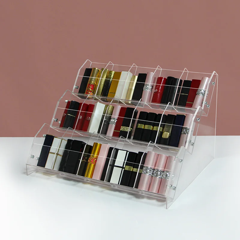 Acrylic Display Stand Lipstick Organizer,Lip Gloss Holder Cosmetic Storage Display,Storage Solution for Drawer,Vanity,Bathroom