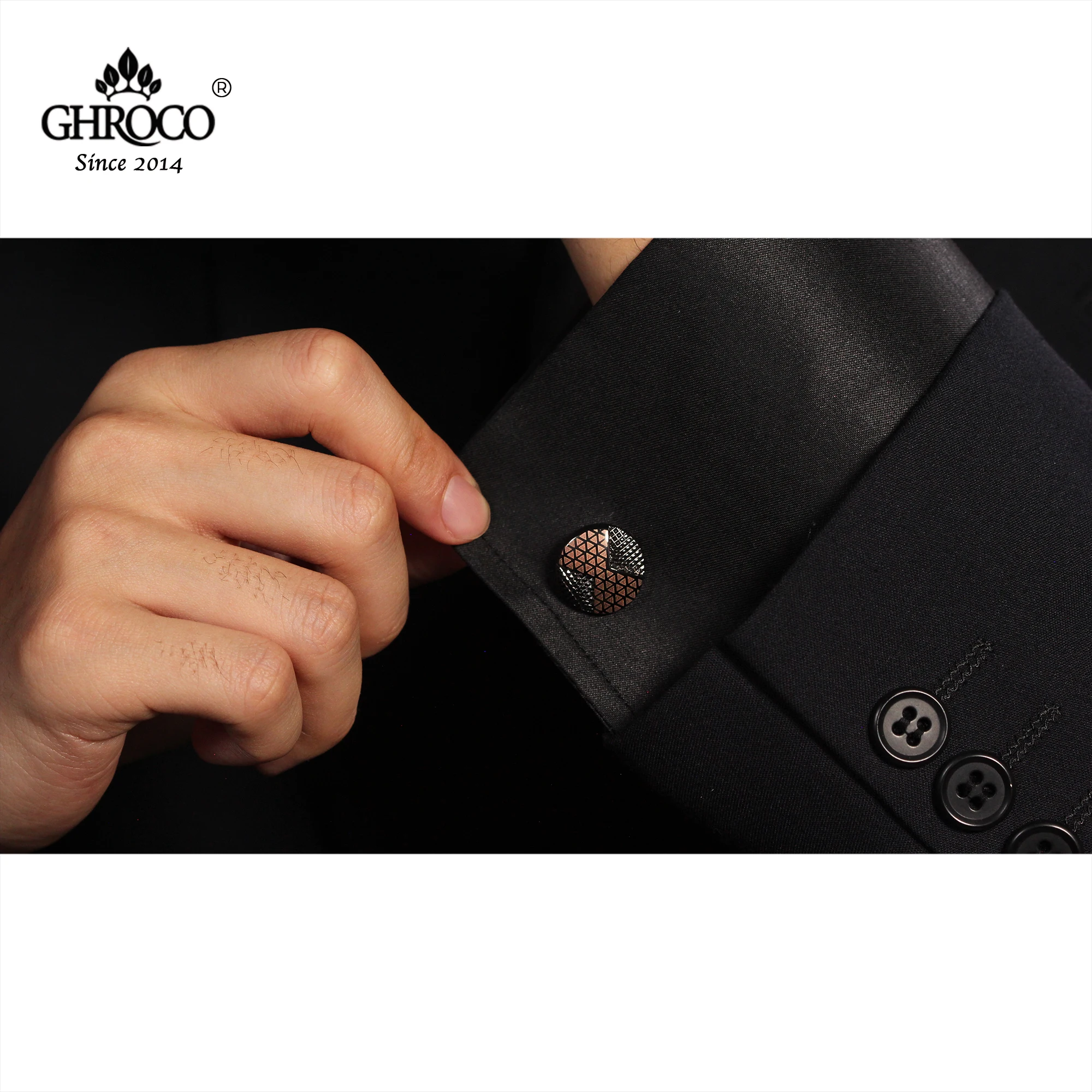 GHROCO جودة عالية رائعة سطح الليزر قميص مطبوع أزرار أكمام موضة هدايا فاخرة لرجال الأعمال والسيدات والزفاف