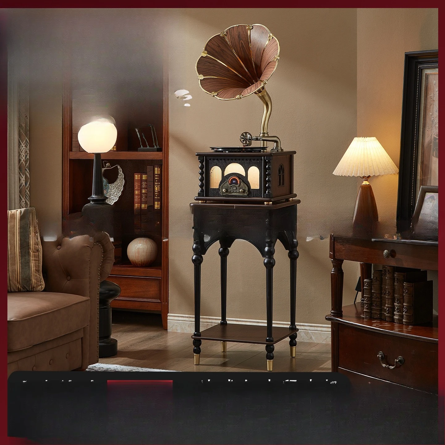 SP1605 antique vertical floor phonograph SP1605 metal horn,