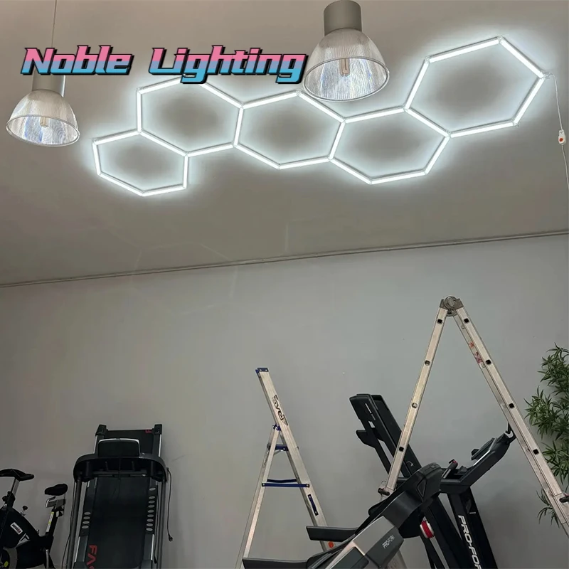 1-5PCS Honeycomb Led Light Garage Light Hexagon Led Lamp Led Tube Ceiling Lighting for Auto Car Body Repair Workshop Customized