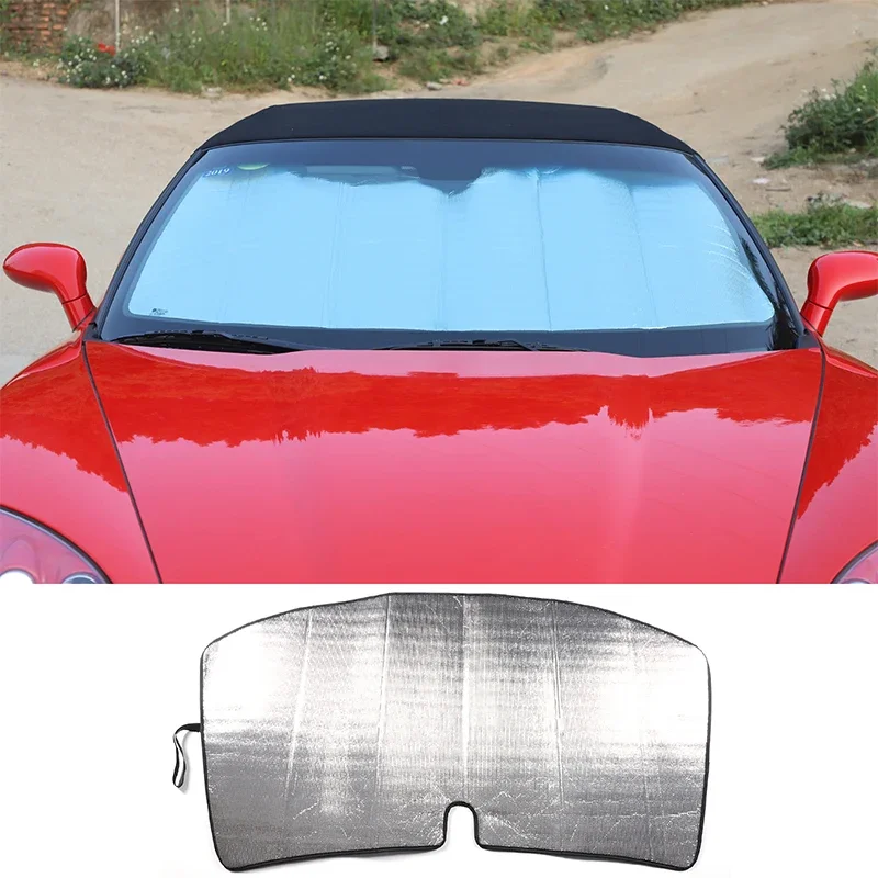 

For 2005-2013 Chevrolet Corvette C6 Aluminum Foil Silver Car Front Glass UV Protection Sunshade Car Accessories