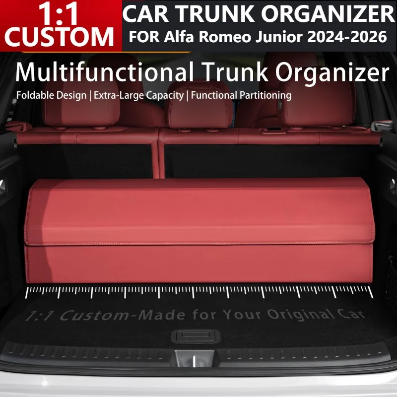

Изготовленный на заказ органайзер для багажника автомобиля ‌ Alfa Romeo Junior 2024 2025 2026, кожаная многофункциональная складная сумка большой емкости для хранения автомобиля