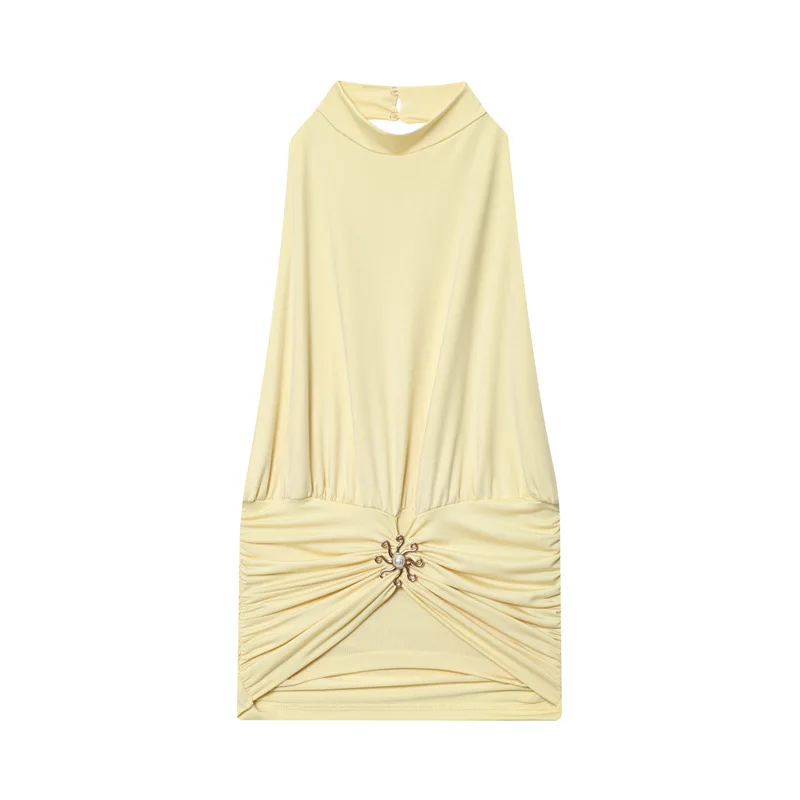 Women's Slimming Elegant Fashion Versatile Ruched Sleeveless Short Top
