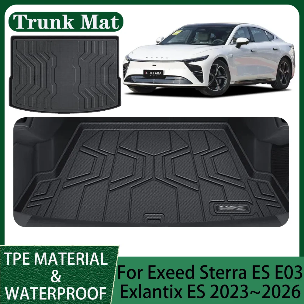 

Для Exeed Sterra ES E03 Exlantix ES 2023 ~ 2026 2024 2025 автомобильный водонепроницаемый коврик в багажник из ТПЭ с защитой от царапин, защита, внешние аксессуары