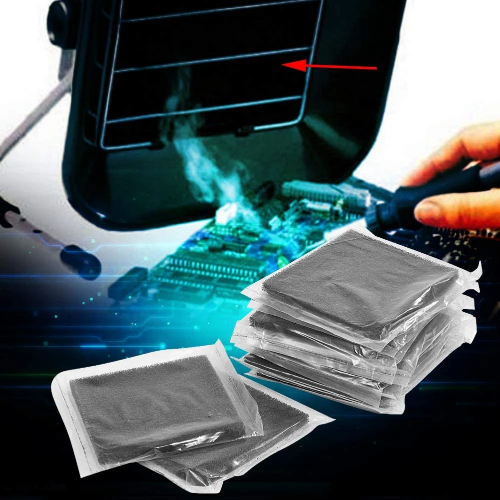 A83G 10Pcs Activated Carbon Sponge Filter Foam Sound-Absorbing Vacuum Cleaner Filter Set Installed in the Smoke Absorber