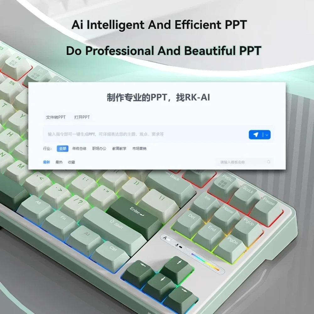 RK R87PRO AI LLM Mechanical Keyboard Wireless Tri-mode Gasket Hot-Swap Voice Control Custom Intelligent Mechanical for Office
