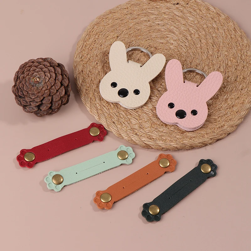 Creative Cartoon Cat Claw Cable Winding Device For Headphones Data Cable Management Device PU Leather Cable Winding Clip