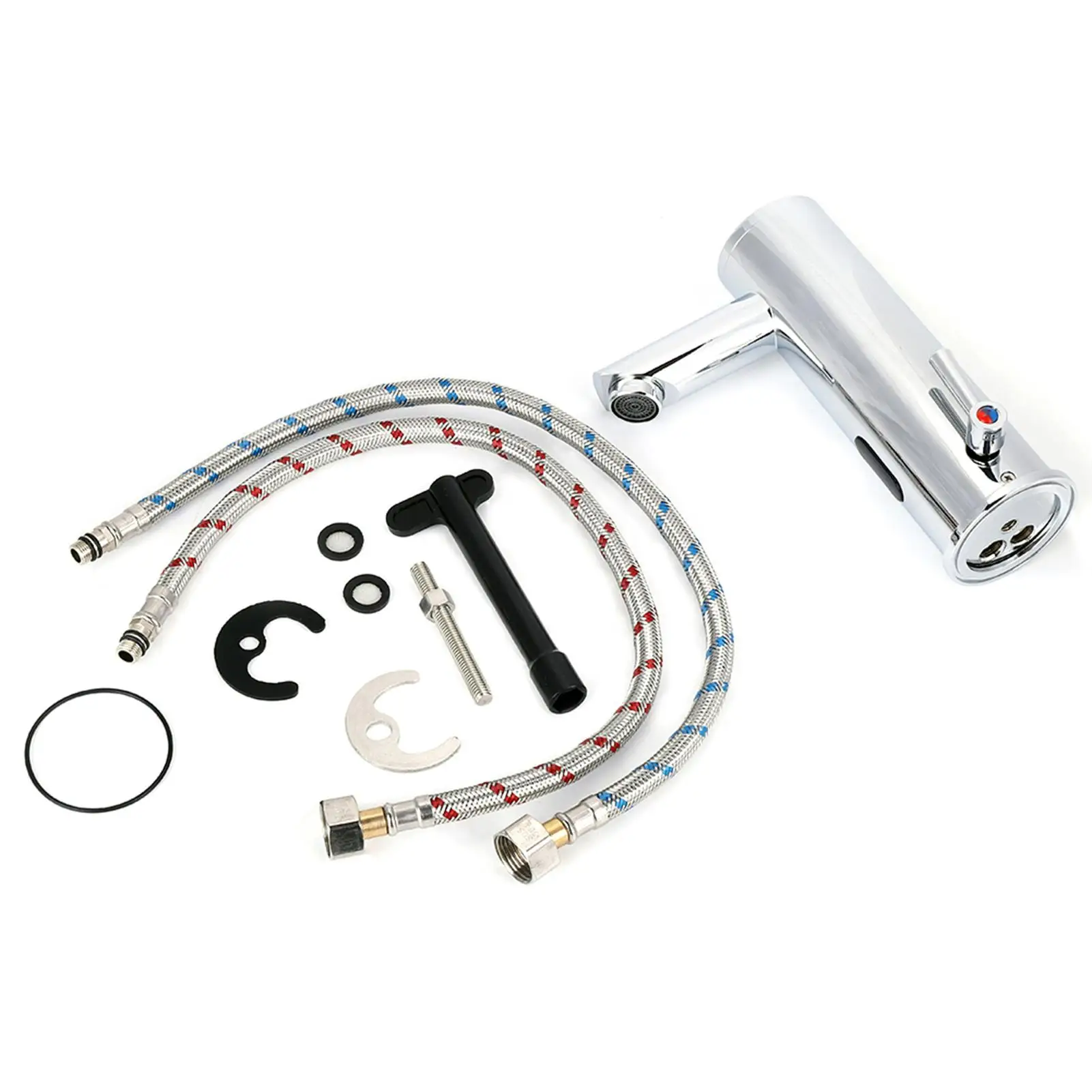 مستشعر الأشعة تحت الحمراء الأوتوماتيكي للحمام والمطبخ وصنبور نحاسي ساخن وبارد بمقبض واحد وحنفية خلاط مياه نحاسية