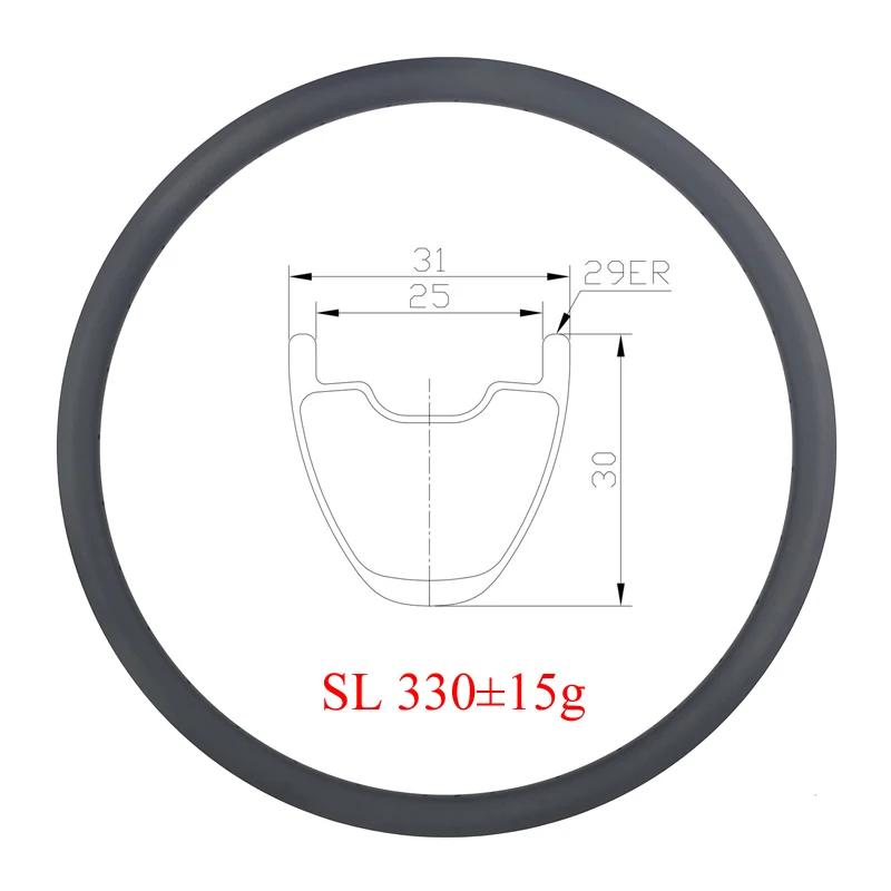 LIENGU Super Light 330g Bicycle Rim 29 MTB XC 31mm Carbon Rim Mountain Bike Cross Country Wheel 29er 30mm Depth 25mm Inner Width