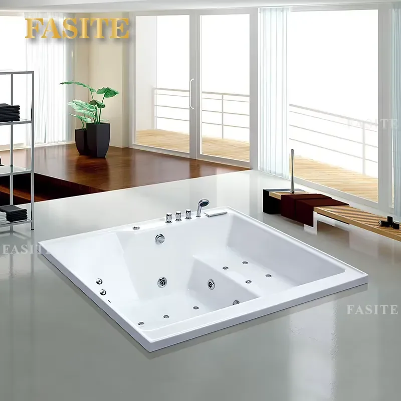 Modern Freestanding Acrylic  Bathtub Deep Soaking Tub for Bathroom Home Spa Relaxation Hydrotherapy Massage Bath