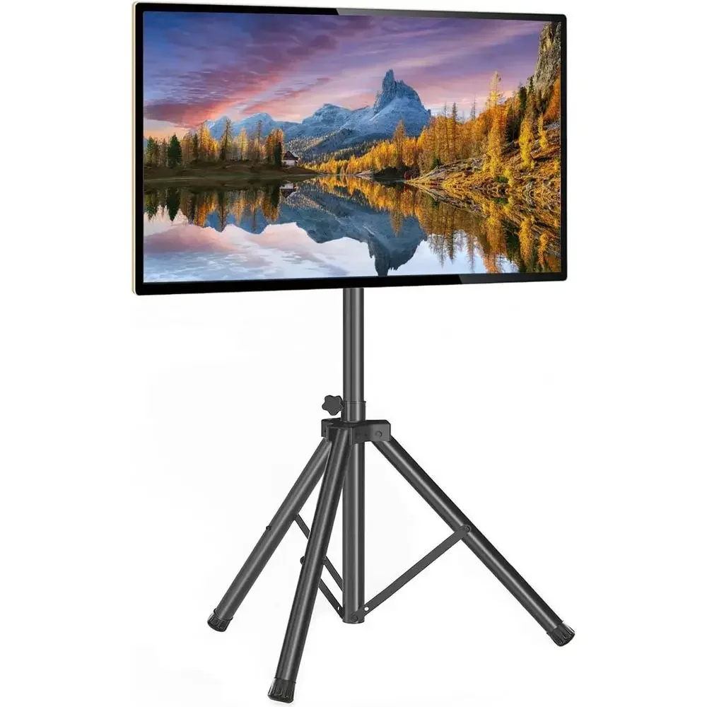 Height-Adjustable TV Stand for 32-70 Inch LED/LCD/OLED TVs, VESA 600x400mm, Black Floor Display Mount