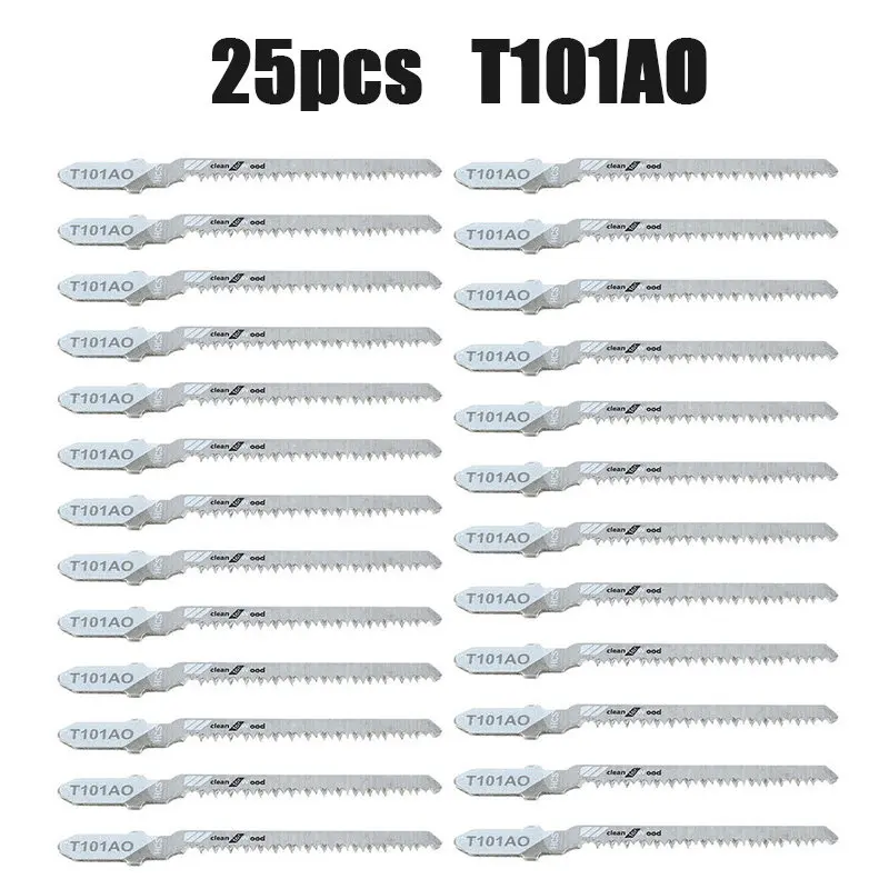 25pcs T101AO T-shank HCS Reciprocating Jig saw Blade Assorted Metal Steel Jigsaw Blade for Bosch Plastic Wood Cutting Tools