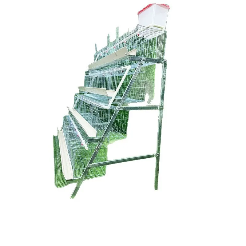 D-type Unilateral Bold Galvanized Egg Farm Household Three-layer Four-layer Automated Chicken Cage